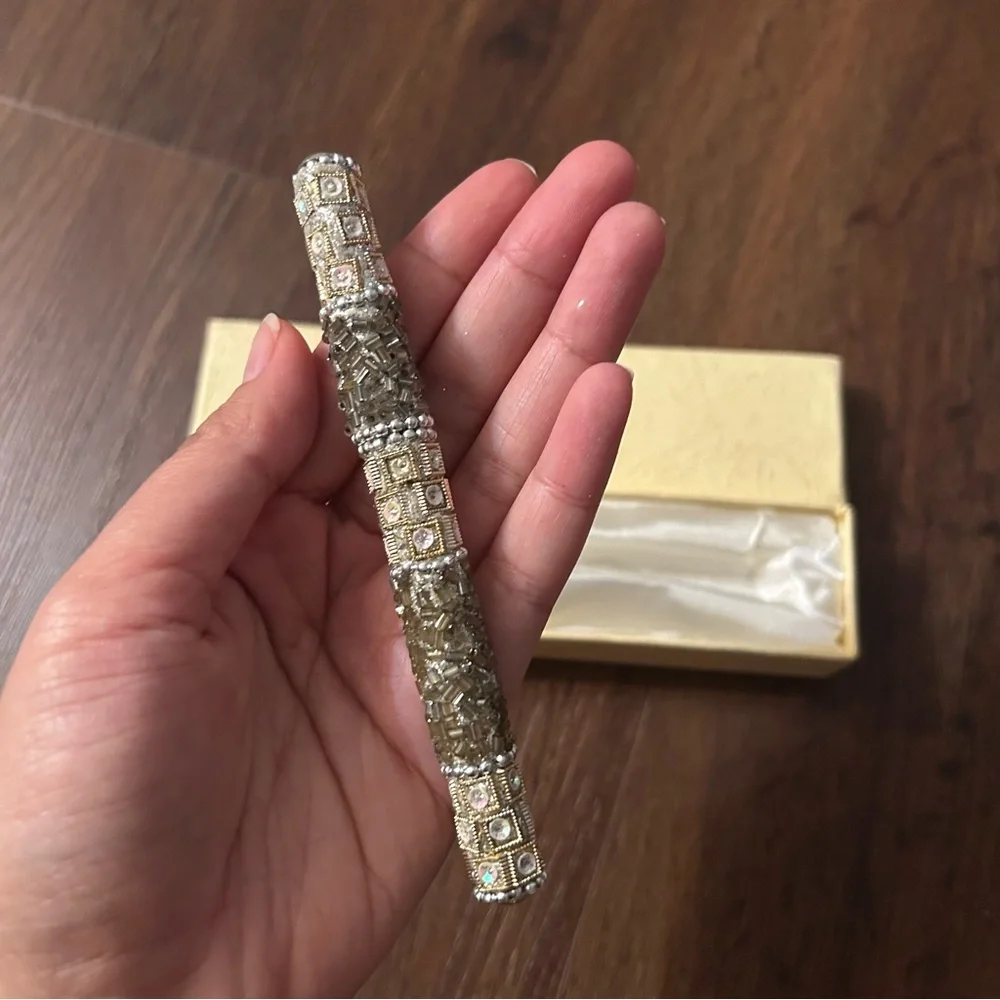NEW Stylo Rose Silver Rhinestone Pen